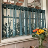 Lace Embroidery Short Gauze Curtains Flower Embroidery Kitchen Bay Window Curtains Decor Living Room Atmosphere Nice Curtains