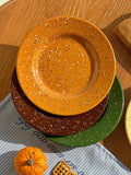 Nordic Ceramic Splashed Ink Plate Household Colored Breakfast Bread Disc High-end Restaurant Dessert Plates Niche Dot Tableware