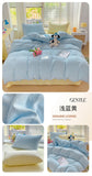 Solid Color Bedding Set Kids Twin Full Queen Size Washed Cotton Single Couple Duvet Cover Set Quilt Cover Pillowcases Bed Linen