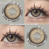 1 Pair Color Contact Lenses for Eyes Color Pupils Natural Brown Lenses Beautiful Pupils Cosmetic Gray Eye Lenses Yearly