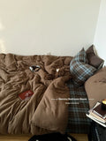Fre Color Colion Pure Cotton Pleated Four-Piece Set Bedding Quilt Cover Pillowcase Bed eet id Pattern Chinese Sle