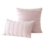 2Pcs Blue Velvet Pillow Covers with Striped Decorative Luxury Soft Cushion Cases for Farmhouse Couch Sofa Living Room