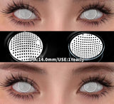 1 Pair Cosplay Crazy White Contact Lenses Colored Contact Lenses Anime Makeup Black Eye Lenses Yearly Halloween Lenses