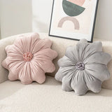 Nordic Solid Flannel Sunflower Body Pillow Flower Shaped Sleeping Back Cushion with Stamens Cozy Sofa Decoration for Home Hotels