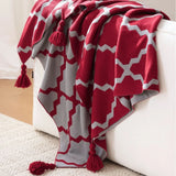 New European Geometric Throw Blanket Soft Knitted Sofa Bed Cover Outdoor Travel Shawl Blanket Warm Light Luxury Bedspread