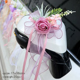 Multi-purpose Rustic Wedding Car Door Handle Decoration Just Flowers Married Car Mirror Rearview Flower Decor Accessories