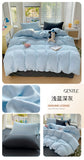 Solid Color Bedding Set Kids Twin Full Queen Size Washed Cotton Single Couple Duvet Cover Set Quilt Cover Pillowcases Bed Linen
