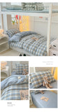 Japan Style Bedding Set Plaid Duvet Cover Set With Sheet Bedroom Decor Skin Friendly King Single Double Bedding Set Home Textile