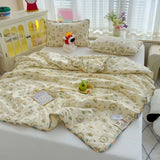 Korean Style Summer Cool Quilt For Girl Skin-friendly Washed Cotton Air Conditioning Quilt Breathable Soft Blanket Home Textiles