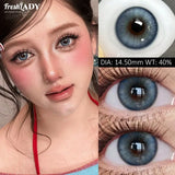 2pcs Glaze Series Colored Contact Lenses Natural Brown Pupils Blue Eyes Lenses Gray Soft Contact Lenses 14.50mm Yearly