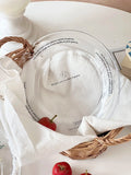 Transparent Glass Plate Simple Letter Dessert Plates Fashion Household Fruit Bread Glass Dish Nordic Kitchen Circular Flat Plate