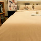 Waed Cotton Bedding Set Simple ature Light een Plaid Tee-Piece Queen Size Pure Cotton Bed Linens Japanese Sle