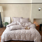 Korean Princess Floral Ruffles 100% Cotton Double Layer Yarn Soft Bedding Set Single Queen King Duvet Cover Bed Sheet Pillowcase