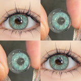 1Pair Hot Sales Green Color Contact Lenses with Diopter Myopia Eyes Fashion Soft Lenses -0.00 to -8.00 Blue Beauty Pupil