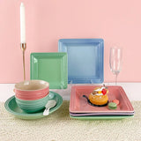 6 Inch 8 Inch Creative Ceramics Square Plate Dessert Western Food Plate Fruit Dim Sum Plate House Solid Color Tableware