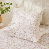 2PCS Printed Cotton Cloth Pillow Cases Princess Lace Ruffle Style Pillow Sham Queen King Bed Pillow Case Sale
