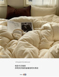 Solid Color Bedding Set Soft Duvet Cover Set With Sheet Bedroom Decor Skin Friendly Single Double Four Piece Set Home Textiles