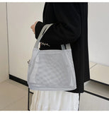 New Large Capacity Mesh Bag with handle Travel Toiltery Makeup Bag Portable Beach Bag Cosmetic Zipper Pouch