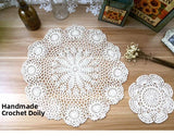 Handmade Lace Trim Coaster Tablecloth Background Props Home Decorative Cream White Floral Pattern Country Style Table Mat