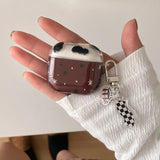 Cow Pattern Brown Leopard Print + Pendant Suitable for Apple Airpodspro2 Case/Airpodspro Case/Airpods4 Case/Airpods3 Case/Airpod