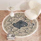 American Retro Carpets for Living Room Light Luxury Bedroom Decor Round Rugs Fluffy Soft Lounge Rug Home Oil Painting Floor Mat