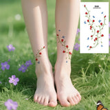 6 Sheets Colorful Flowers Temporary Tattoos Clavicle Chest Tattoo Stickers For Women Body Waterproof Fake Tattoo Wrist Tattoo