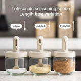 1pcSeasoning Bottle Home Kitchen Seasoning Box Sub-packed Salt Monosodium Glutamate Seasoning Jar Spoon Storage Box Leak-proof