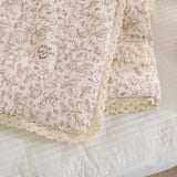Spring Summer Baby Comforter Soft Cotton baby quilts Gauze Quilted Blanket for Newborn Floral Print Kindergarten Kids Bedding