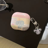 Pink Polka Dots Cartoon Cute Elephant Pattern New Silicone Earphone Case For Apple AirPods Pro 2 3 4 1 Soft Protective Cover