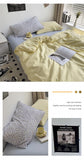 Hot Bedding Set Bedroom Decor Washed Cotton Double Duvet Cover Set Duvet Cover Flat Sheet Quilt Cover Pillowcase Home Textiles