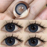 1 Pair Contact Lenses for Eyes Color Pupils Natural Brown Lenses Big Beautiful Pupil with Myopia Degree Yearly Fast Shipping