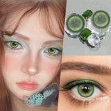 14.20 Blue Small Pupil Cosplay Colored Contact Lenses, 1 Pair Yearly Wear Eye Lenses for Halloween Themed Cosplay & Fancy Dress