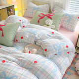 Washed Cotton Duvet Cover Set Breathable Comforter Bedspread Pillowcases Bed Linens Bedding Set Girls Room Decor Home Textiles