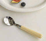 Cream Style Knife Fork Spoon Three Piece Set for Home Use Simple Dessert Spoon Yogurt Spoon Western-style Fork Fruit Fork