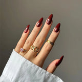 24pcs Simple False Nails Press on Nails Full Cover Glossy Solid Color Medium Almond Fake Nail Detachable Acrylic Manicure Tips