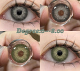 1Pair Myopia Lenses Colored Contact Lenses with Prescription Green High Quality Lenses Gray Pupils Lens Free Shipping