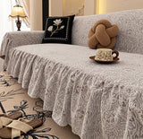 Palace Chenille Sofa Cover with Skirt Edge Luxury Printed Sofa Cushion for All Seasons Elegant All-Cover Dustroof Home Textiles