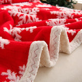 New Christmas Snowflake Fleece Blanket Double Layer Thick Warm Throws Blankets for Sofa Bed SpringAutumn Faux Wool Blanket
