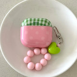 Fresh Green Grid Flower Bracelet Protection Cover for AirPods Pro or 2 Earphone Case for AirPods 1 2 3 4 Accessory Headset Shell