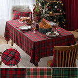 Christmas Plaid Tablecloth Xmas Party Red Green Rectangle Table Cloth Vintage Dining Table Cover For Home Living Room Decoration