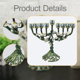 Traditional Menorah Photo Prop Zinc Alloy Christmas Hanukkah Candleholder for Farmhouse Dinner Livingroom Sideboard Anniversary