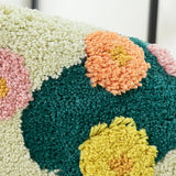 Irregular Tufting Floral Bathroom Mat Soft Bathmat Rug Bedroom Carpet Doormat Floor Anti Slip Pad Aesthetic Home Room Decor