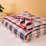 Red Grid Blanket Affordable Luxury Suede Delicate Soft Blanket Warm for Sofa Bed Office Nap  Birthday Gift New Year Christmas