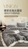Princess Style Bedding Sets INS Ruffle Lace Bow Quilt Cover Home Romantic Bedclothes Decor Woman Girls Bedroom Duvet Cover 4pcs