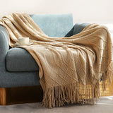 Herringbone Faux Cashmere Throw Blanket Lightweight Fuzzy Soft Cozy with Chevron Fringe Travel-Friendly Farmhouse Christmas Gift