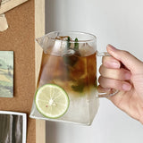 Large Capacity Glass Cup with Handle Milk Jug Tea Cup Juice Coffee Mug Drinking Glasses Water Bottle Tumbler Household Jar