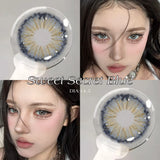 1Pair Yearly  Colored Contact Lenses for Eyes Gray Pupils Lens Fashion Blue Eye Contacts Brown Lenses With Degree