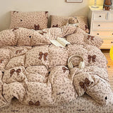 Polka Dot Milk Velvet Duvet Cover Thick Plush Warm Winter Comforter Cover Queen King Size Soft Cozy Quilt Cover and Pillowcases