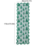 Gift Maple Leaf Christmas Tree Table Runner Lace Long Christmas Table Flag Flower Decorative Cloth Xmas Tablecloth Festival
