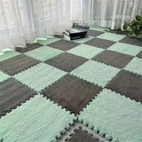 Plush Modular Area Rug Set Thick Anti-Bump Bedroom Bedside Square Crawling Mat Hand Wash Only Room Decor